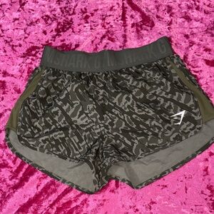 Gymshark Olive Camo Women’s Athletic Shorts